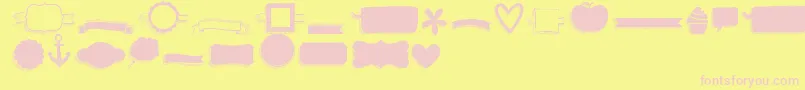 Kgflavorandframessix Font – Pink Fonts on Yellow Background