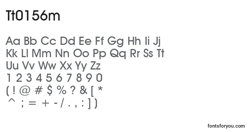 A fonte Tt0156m – alfabeto, números, caracteres especiais