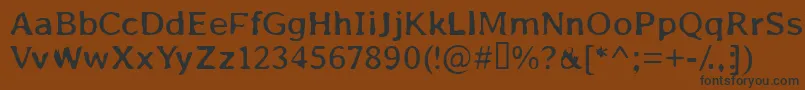 フォントU.Box98 – 黒い文字が茶色の背景にあります