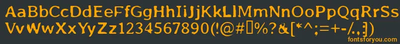 フォントU.Box98 – 黒い背景にオレンジの文字