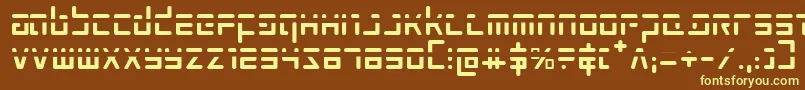 Prokofievph-fontti – keltaiset fontit ruskealla taustalla