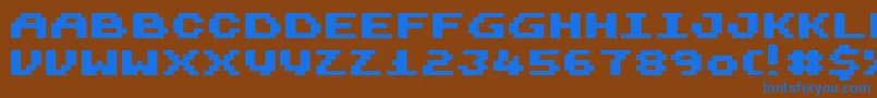 Harmonica Font – Blue Fonts on Brown Background