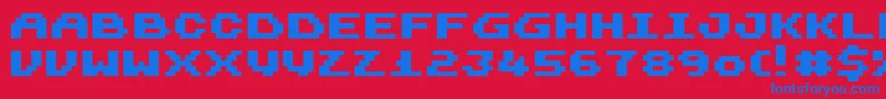 Harmonica Font – Blue Fonts on Red Background