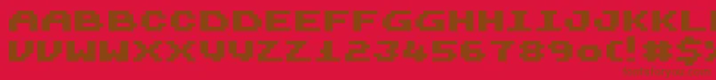 Harmonica-Schriftart – Braune Schriften auf rotem Hintergrund