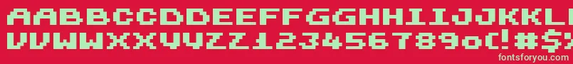 Harmonica Font – Green Fonts on Red Background