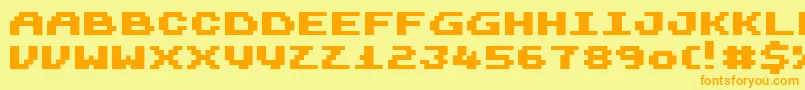 Harmonica Font – Orange Fonts on Yellow Background