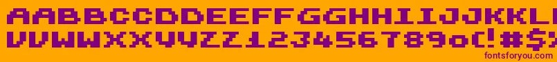 Harmonica Font – Purple Fonts on Orange Background