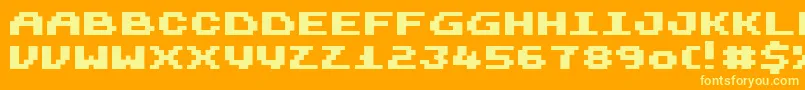 Harmonica Font – Yellow Fonts on Orange Background