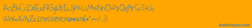 BmdSomethingBlueBold-Schriftart – Blaue Schriften auf orangefarbenem Hintergrund