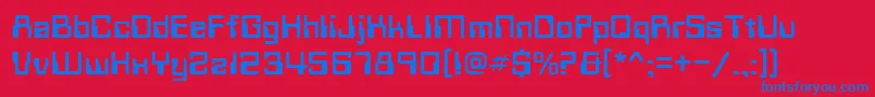 TechnoNormal Font – Blue Fonts on Red Background