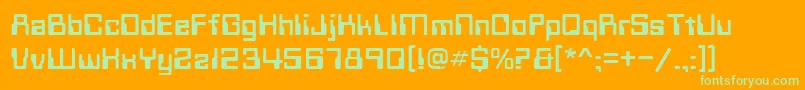 TechnoNormal Font – Green Fonts on Orange Background