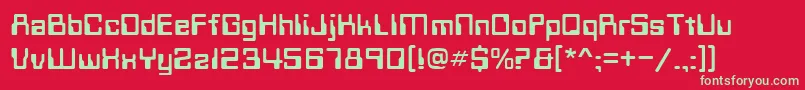 フォントTechnoNormal – 赤い背景に緑の文字