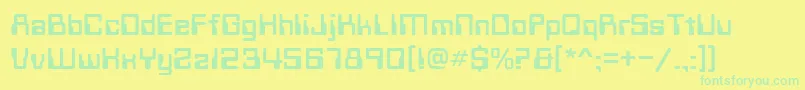 TechnoNormal Font – Green Fonts on Yellow Background