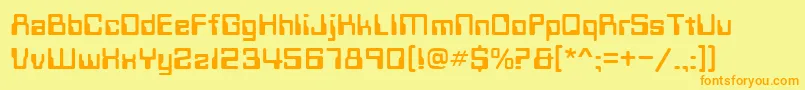 Saiba mais sobre a fonte TechnoNormal Fonte TechnoNormal – fontes laranjas em um fundo amarelo