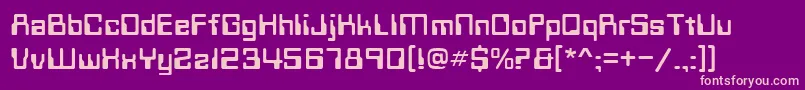 Weitere Informationen zur TechnoNormal-Schriftart TechnoNormal-Schriftart – Rosa Schriften auf violettem Hintergrund