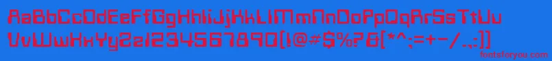 Шрифт TechnoNormal – красные шрифты на синем фоне