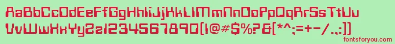 TechnoNormal Font – Red Fonts on Green Background