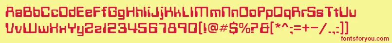 TechnoNormal Font – Red Fonts on Yellow Background