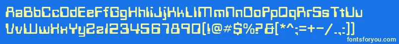 TechnoNormal Font – Yellow Fonts on Blue Background