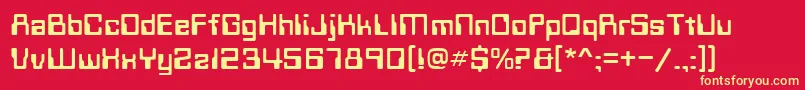 TechnoNormal Font – Yellow Fonts on Red Background