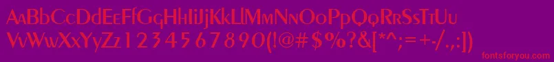 PeignotMedium Font – Red Fonts on Purple Background