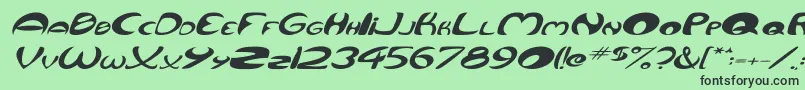 fuente QurveWideItalic – Fuentes Negras Sobre Fondo Verde