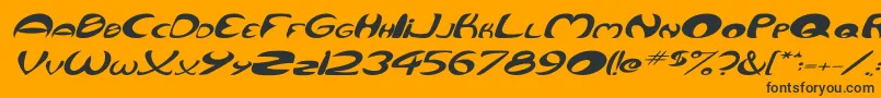 QurveWideItalic Font – Black Fonts on Orange Background