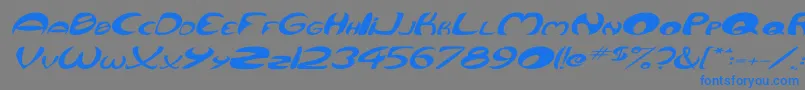 QurveWideItalic Font – Blue Fonts on Gray Background