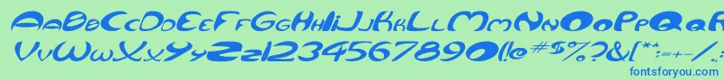 fuente QurveWideItalic – Fuentes Azules Sobre Fondo Verde