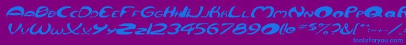 fuente QurveWideItalic – Fuentes Azules Sobre Fondo Morado