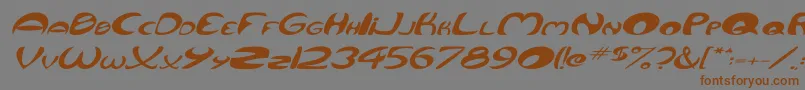 QurveWideItalic Font – Brown Fonts on Gray Background