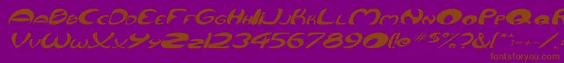 QurveWideItalic Font – Brown Fonts on Purple Background