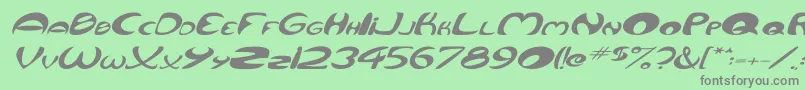 QurveWideItalic Font – Gray Fonts on Green Background