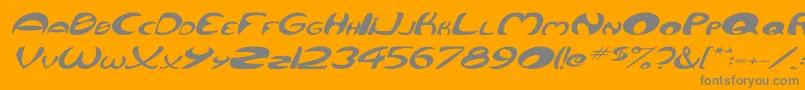 QurveWideItalic-Schriftart – Graue Schriften auf orangefarbenem Hintergrund