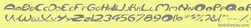 QurveWideItalic Font – Gray Fonts on Yellow Background