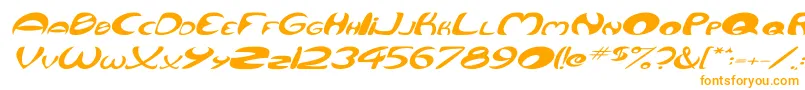 QurveWideItalic-Schriftart – Orangefarbene Schriften auf weißem Hintergrund