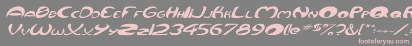 QurveWideItalic Font – Pink Fonts on Gray Background