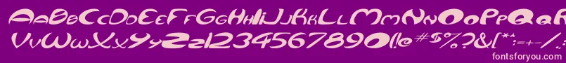 QurveWideItalic Font – Pink Fonts on Purple Background