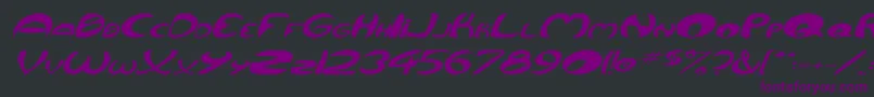 QurveWideItalic Font – Purple Fonts on Black Background