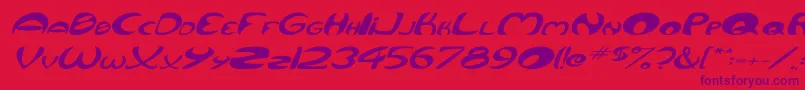 fuente QurveWideItalic – Fuentes Moradas Sobre Fondo Rojo