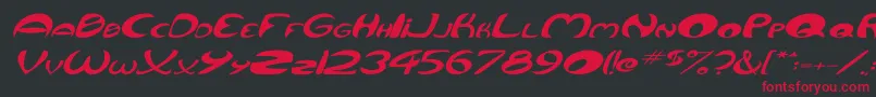 QurveWideItalic Font – Red Fonts on Black Background