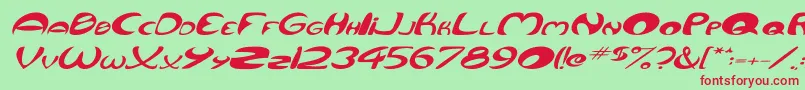 fuente QurveWideItalic – Fuentes Rojas Sobre Fondo Verde