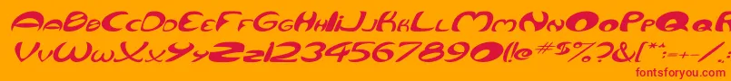 QurveWideItalic Font – Red Fonts on Orange Background