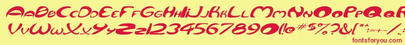 fuente QurveWideItalic – Fuentes Rojas Sobre Fondo Amarillo