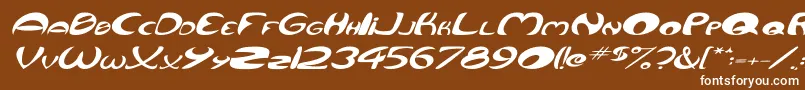 Шрифт QurveWideItalic – белые шрифты на коричневом фоне