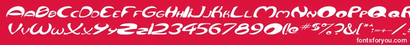 QurveWideItalic Font – White Fonts on Red Background