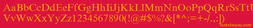 フォントTimesNrCyrMt – 赤い背景にオレンジの文字