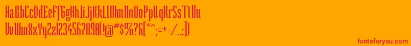 SoNarrow Font – Red Fonts on Orange Background