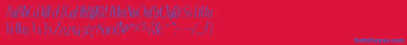 EchelongauntItalic Font – Blue Fonts on Red Background