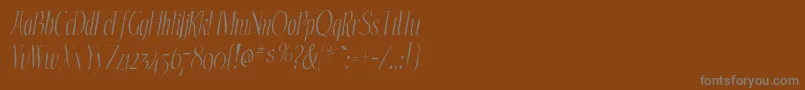 EchelongauntItalic-fontti – harmaat kirjasimet ruskealla taustalla